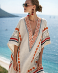 Ibiza - Strandjurk met V-hals en boho print