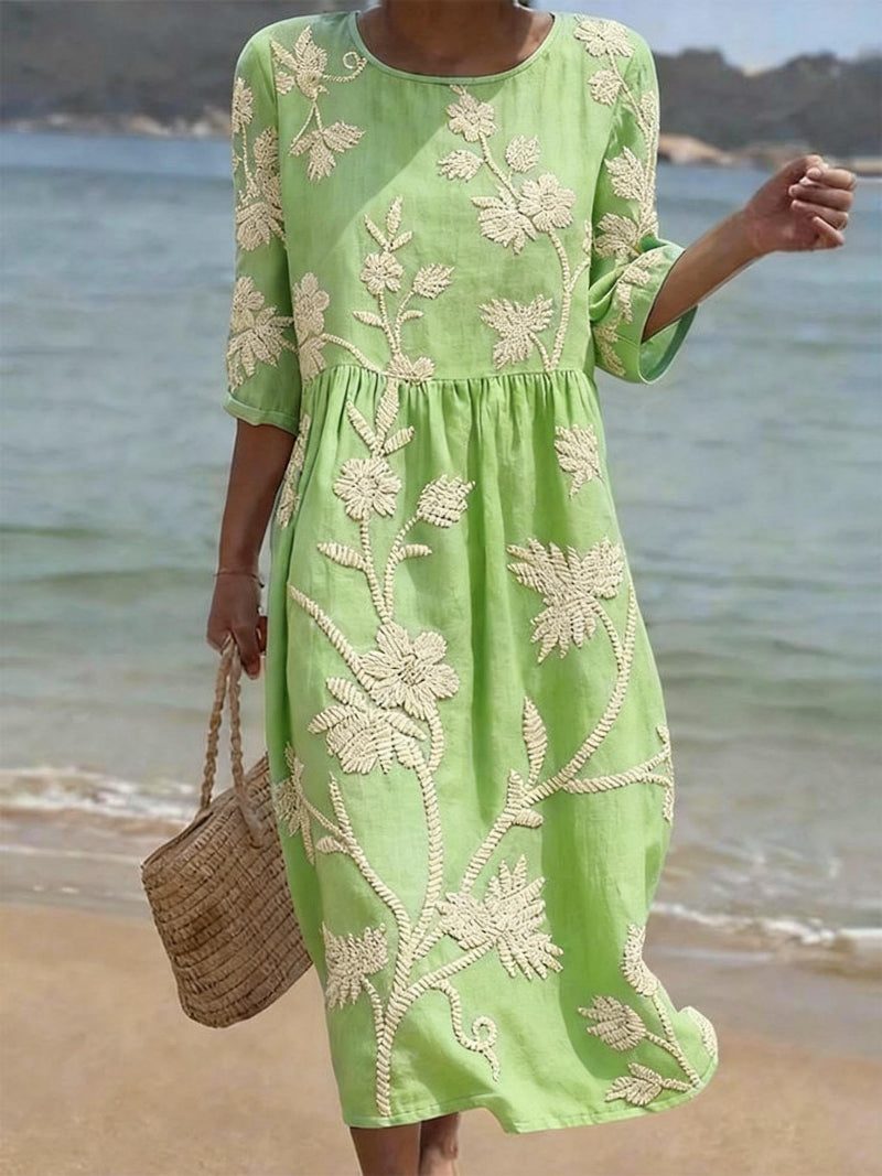 Ilse - Geborduurde Vintage Jurk