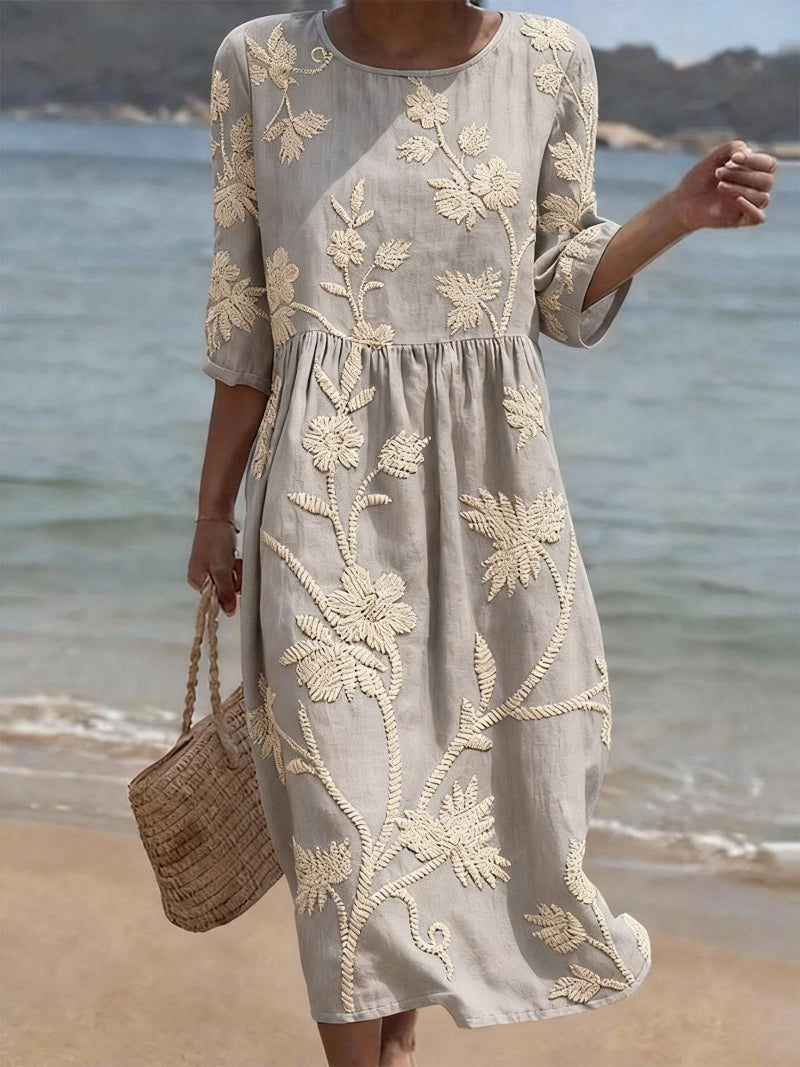 Ilse - Geborduurde Vintage Jurk