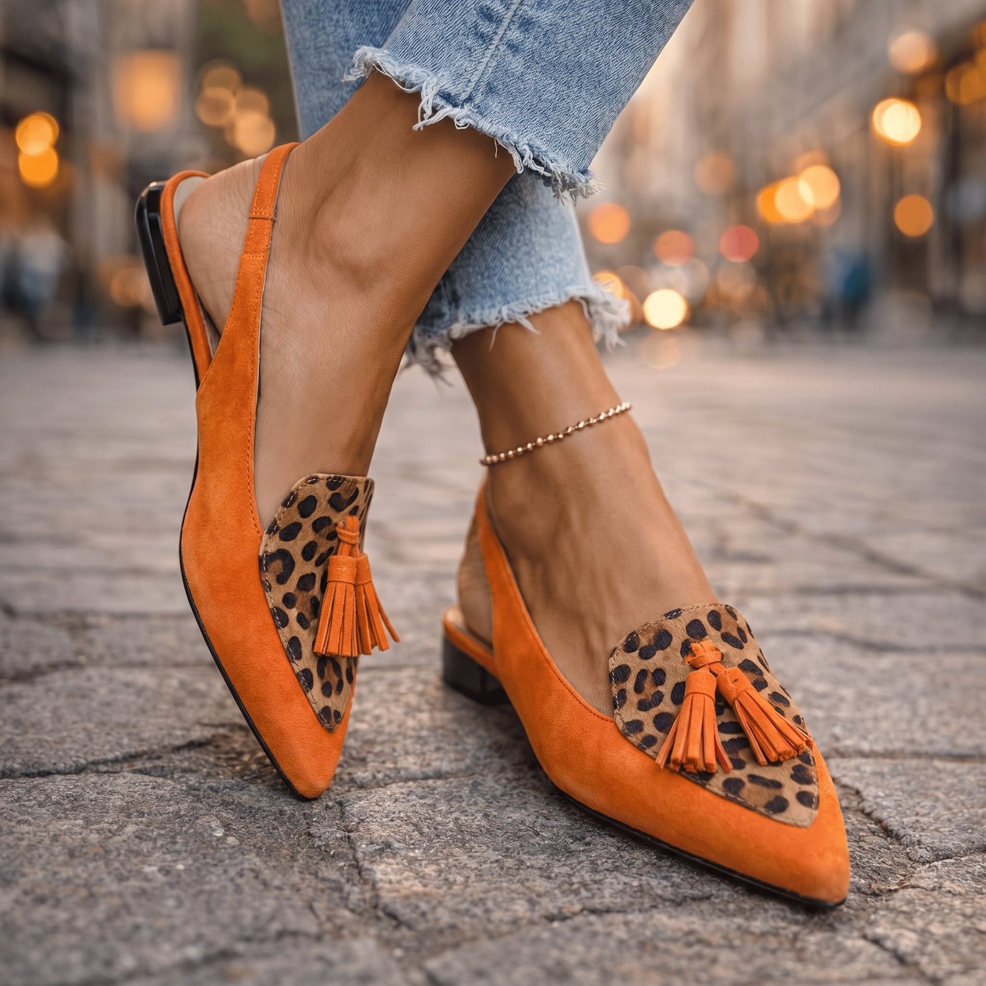 Marrit | Elegante Slingback Loafers met Franje