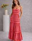 Alina - Gestreepte Maxi Jurk met Soepelvallend Silhouet