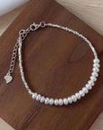 Madreperla Platte Parel Armband