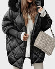 Denisa™ | Dames midi parka met gebreide mouwen