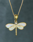 Gouden Libelle Halsketting met Opale