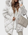 Denisa™ | Dames midi parka met gebreide mouwen
