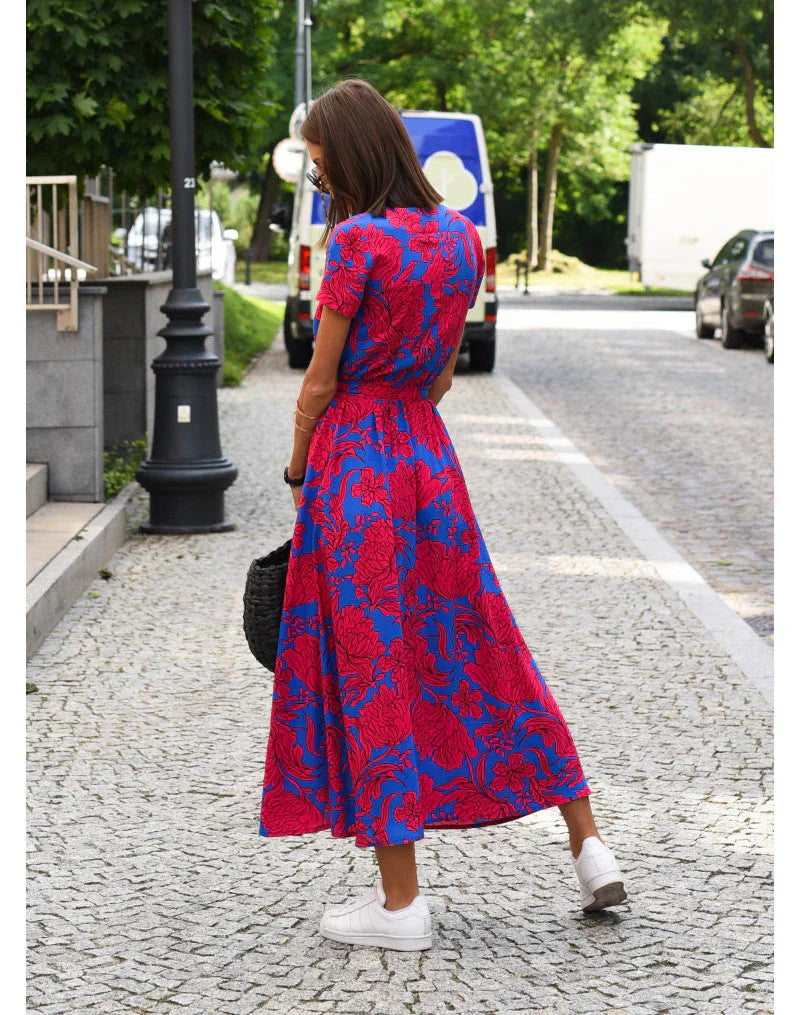 Nicole - Elegante Jurk met V-hals en Vormgevend Ontwerp