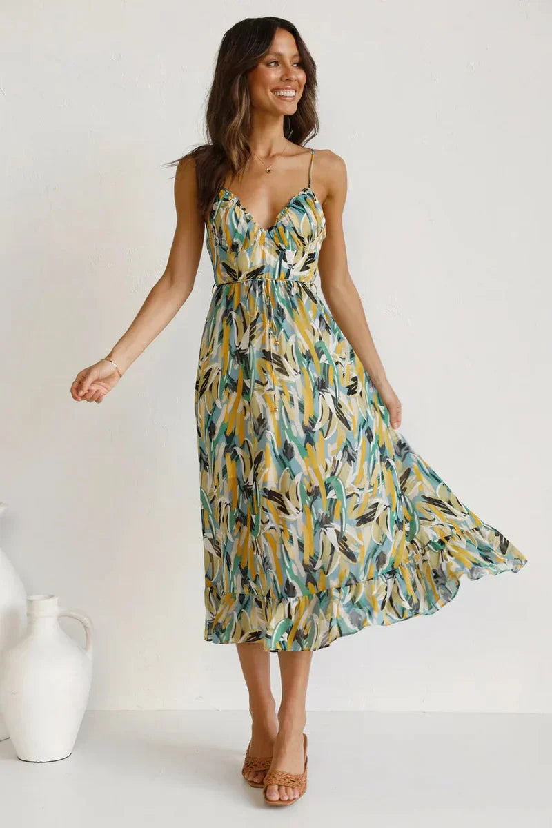 GABRIELLA | Bedrukt Zomerjurk met Verse Comfort en Zonnige Stijl