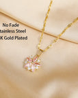 Collier Sakura Rose Romantique in RVS