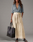 Janna - Twee-delig Set: Zwarte Top en Olijfgroene Midi Rok