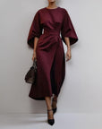 KATARZYNA | MAXI-JURK MET KIMONO-ERMEN
