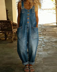 Carmen - Vintage denim jumpsuit van zacht katoen met verstelbare schouderbanden