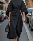 By Esmee - Tijdloos elegante jurk met lantaarnmouwen
