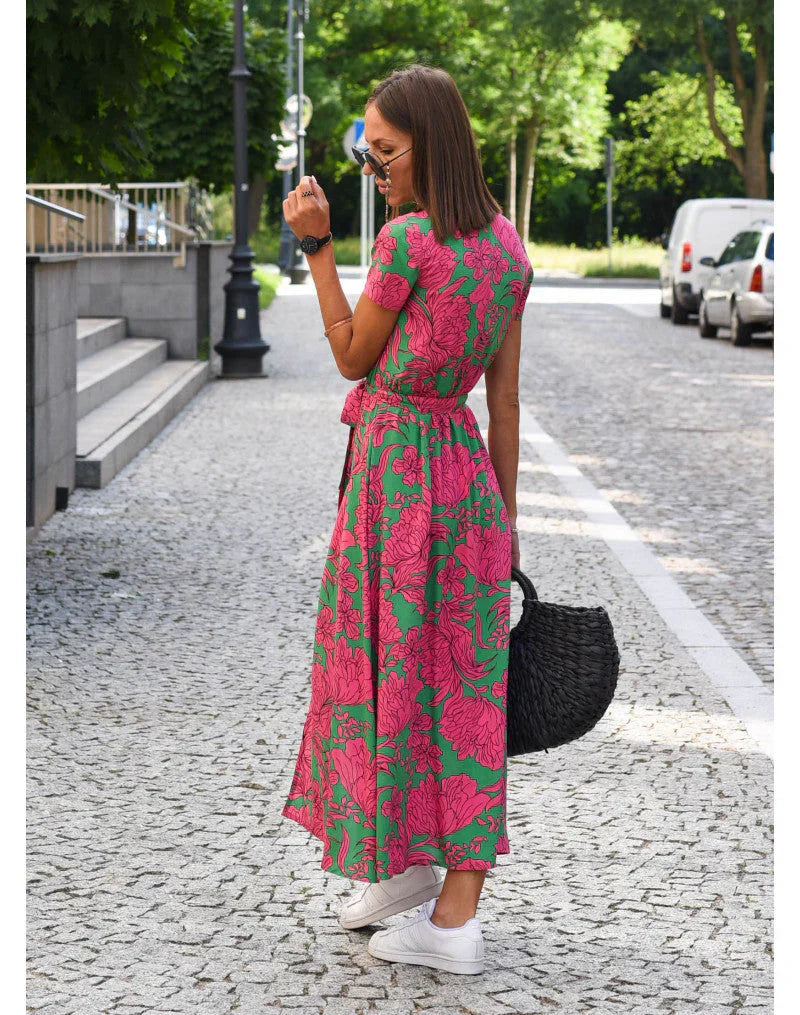 Nicole - Elegante Jurk met V-hals en Vormgevend Ontwerp