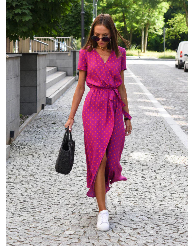 Nicole - Elegante Jurk met V-hals en Vormgevend Ontwerp