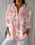 Hannah™ | Elegante Bloem Blouse | Lichtgewicht Lente Blouse met Artistieke Prints