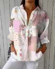 Stephanie™ | Patchwork Daisy Blouse | Lichtgewicht blouse met lentebloemen en ademende stof