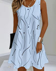 Rianne | Mouwloze Jurk met V-Hals en Print