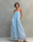 Mandy | Gestreepte Maxi Jurk met Contrastafwerking