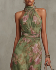 LIVIA | ELEGANTE FLORALE HALTER-MAXJURK