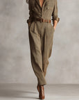 Anny -- Geruite elegante jumpsuit