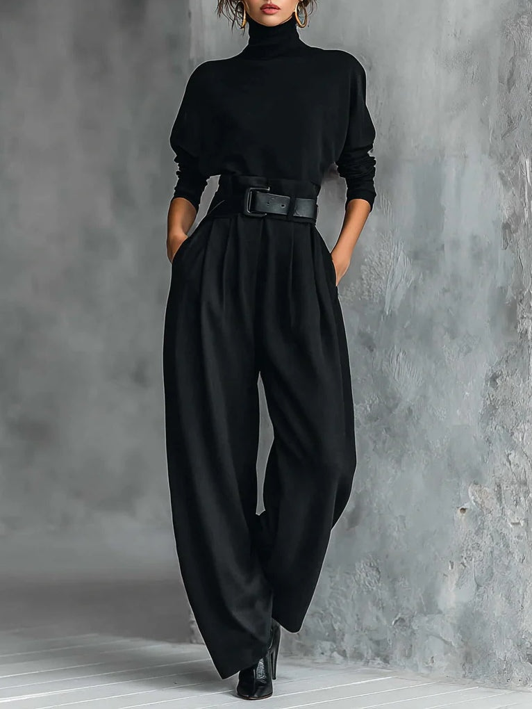 Lizzy -- Zwarte 2-delige set met riem