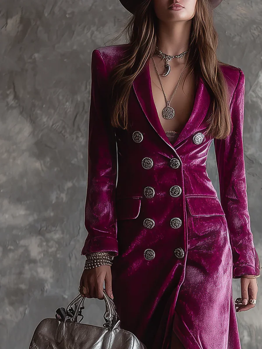 Vere - Fluwelen Blazer Maxi Jurk