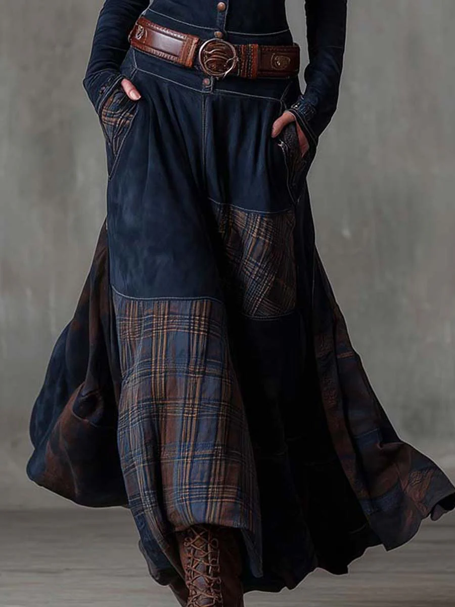 Elly - Maxi-jurk van ecolologisch suede met riem