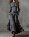 Ilse - Maxi jurk van suede met riem