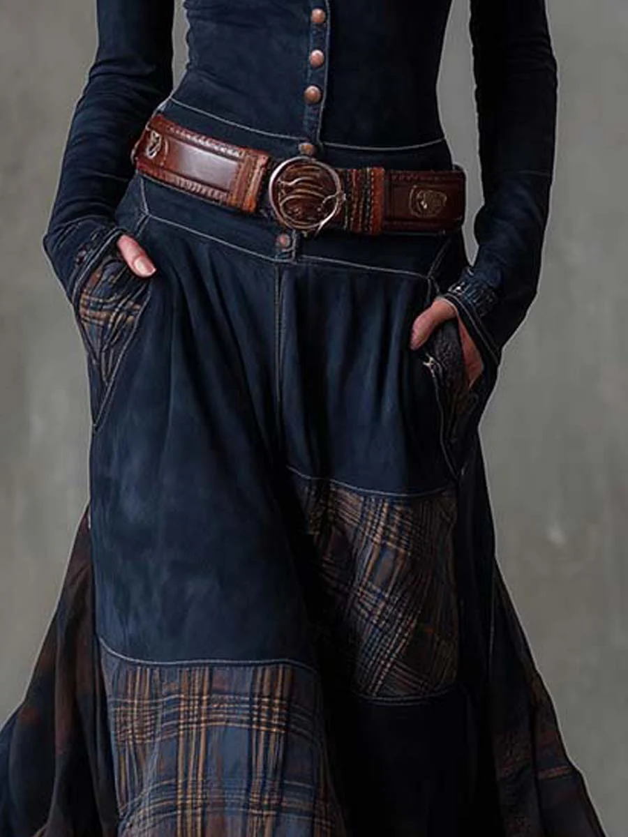 Ilse - Maxi jurk van suede met riem