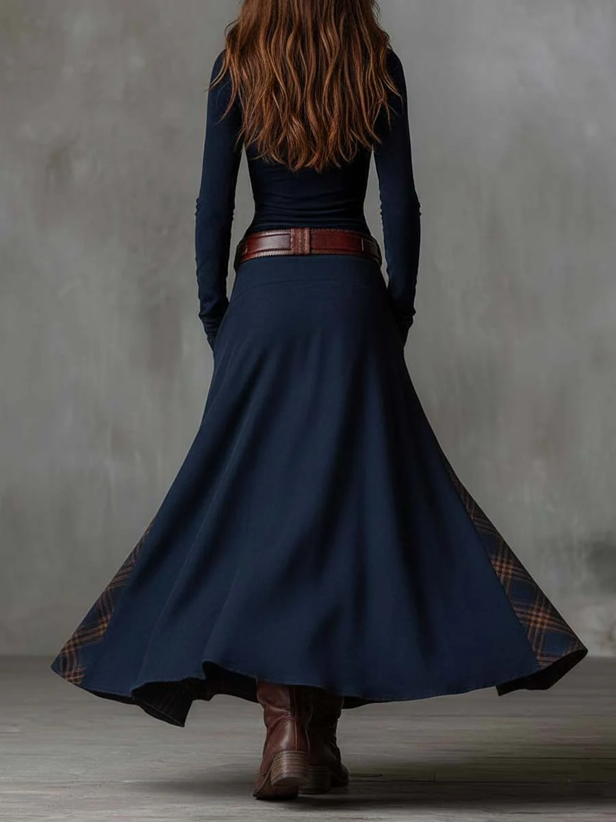 Ilse - Maxi jurk van suede met riem