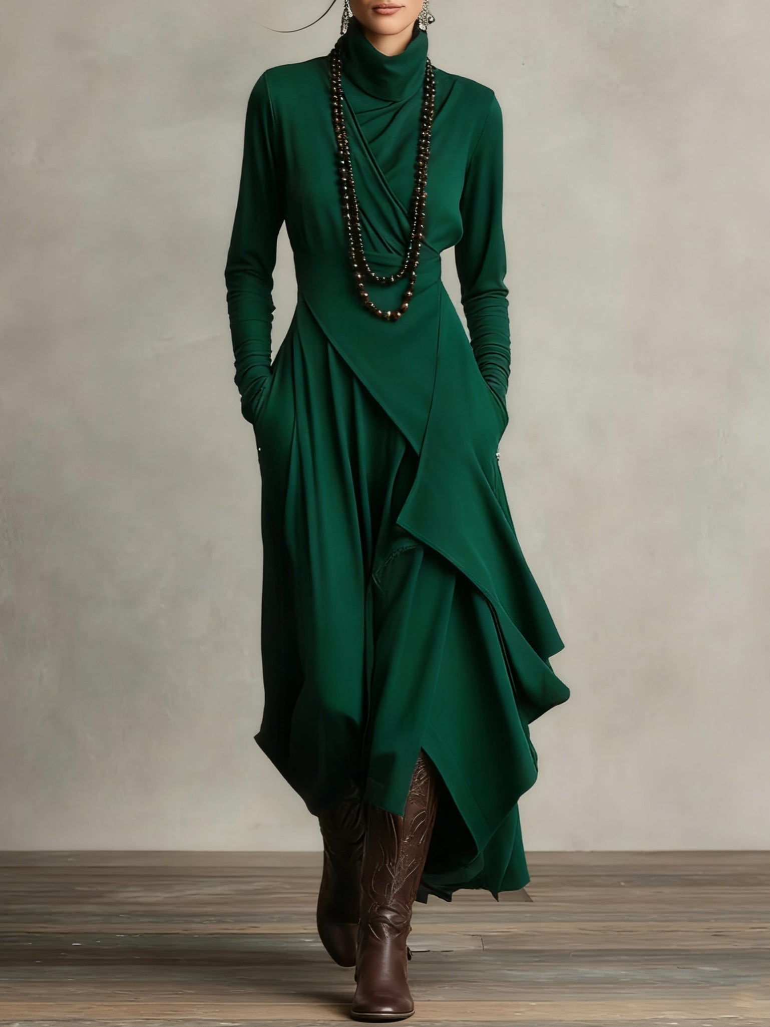 Marry - Maxi Jurk met Hoge Hals
