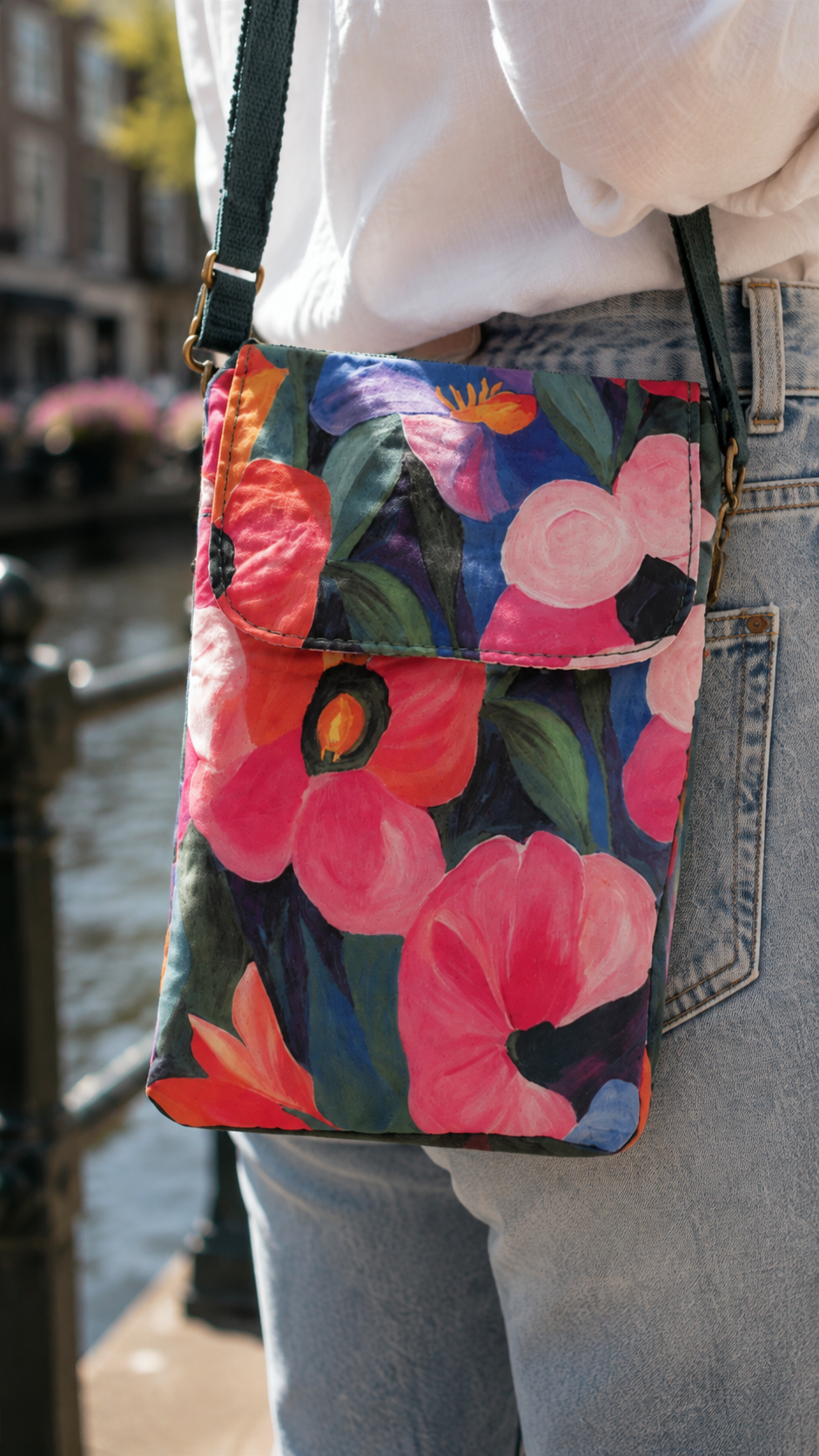 Elvira - Vintage Schoudertas met rits en magnetische sluiting