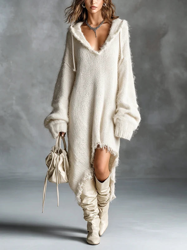 Gerda | Oversized gebreide hoodie jurk