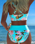 Bikini Contrast Bloemenpatroon Gesplitst