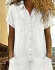 Tine | Spijkerjumpsuit met knoopsluiting aan de voorkant