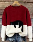 Karina | Oversized Trui met Kattenprint
