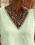 Marjet | Kanten Tanktop met V-hals