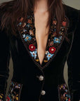 María | Geborduurd Blazer met Multicolor Bloemenprint