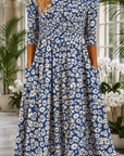 Daisy - Blauwe Tuin Pocket Maxi Jurk