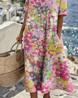 Ilse | Lichte, losse midi-jurk met bloemenprint