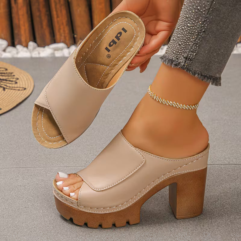Hilde | Orthopedische sandalen met hoge hak en open tenen