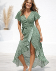 Roos - Maxi Jurk met V-hals en elegante split