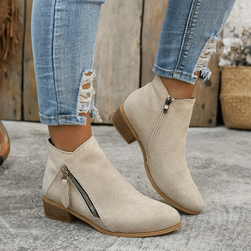 Wendy | Comfortabele Enkellaarsjes met Rits