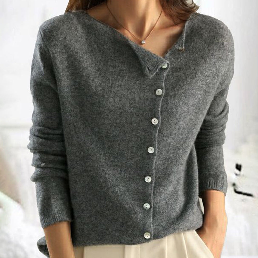 Tove | Kasjmier cardigan met asymmetrische knopen