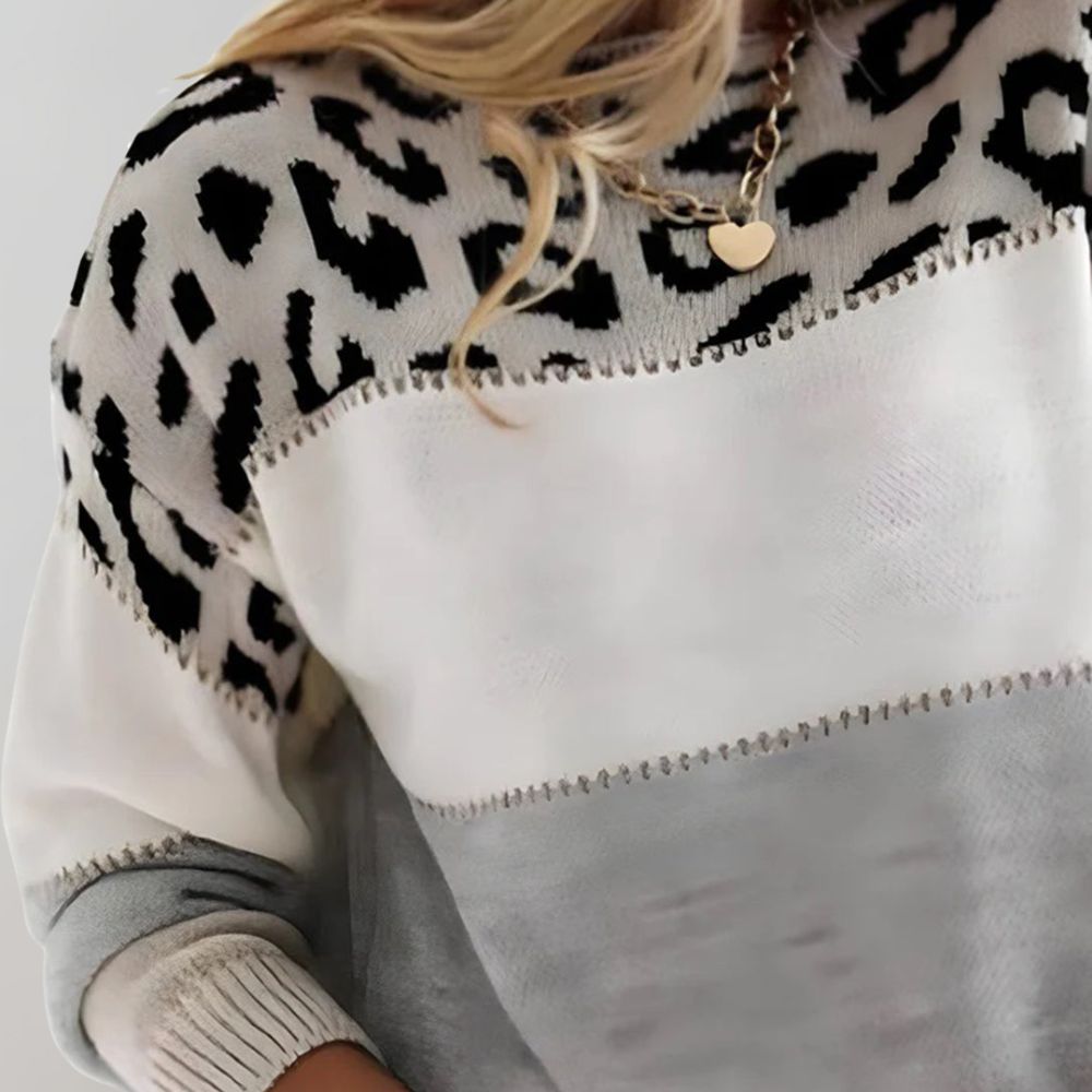 Luciana | Kasjmier trui met luipaardprint