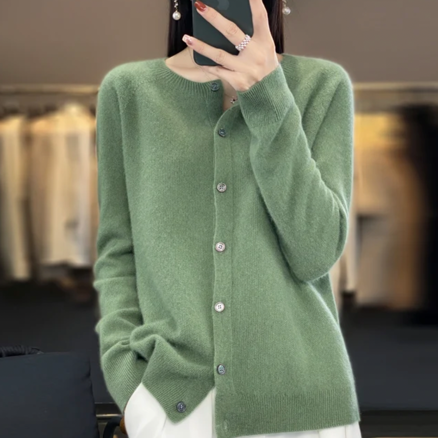 Ernestine | Casual kasjmier cardigan met knopen