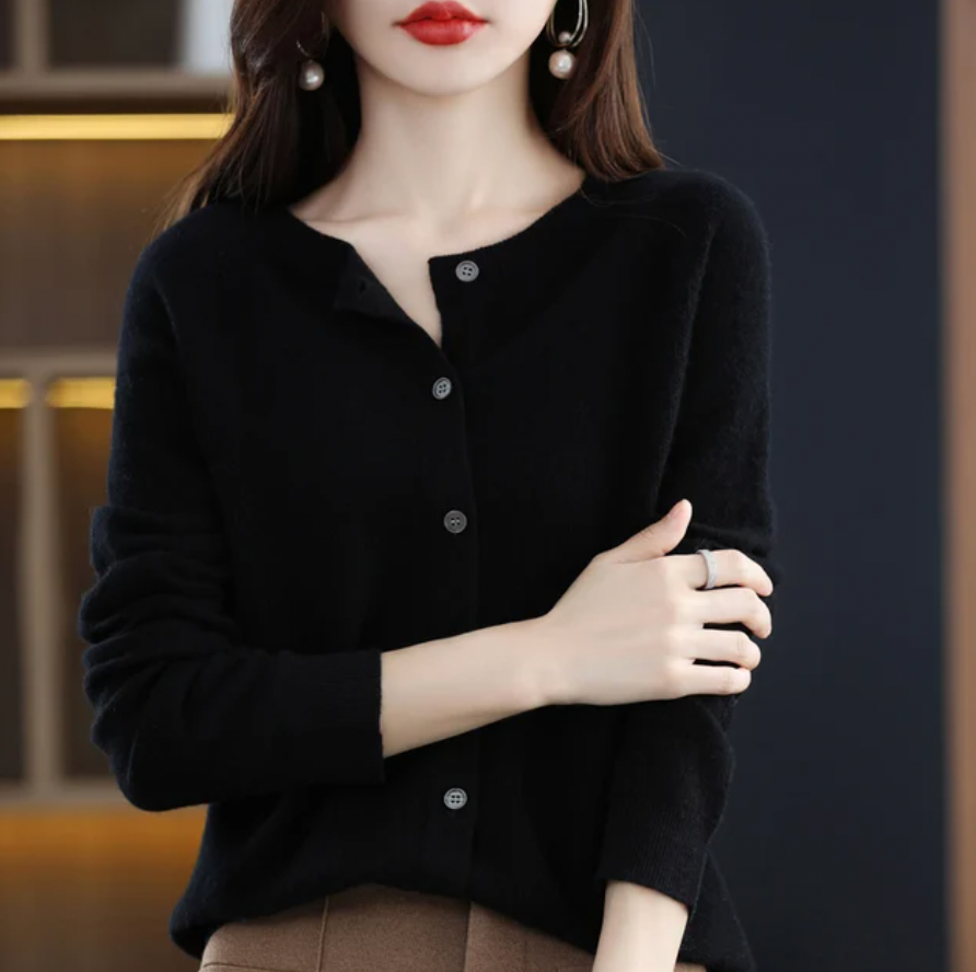 Ernestine | Casual kasjmier cardigan met knopen