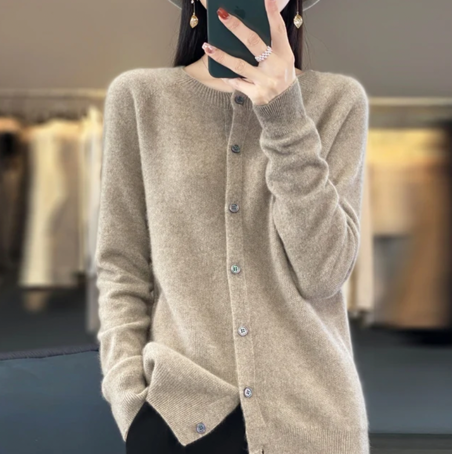 Ernestine | Casual kasjmier cardigan met knopen