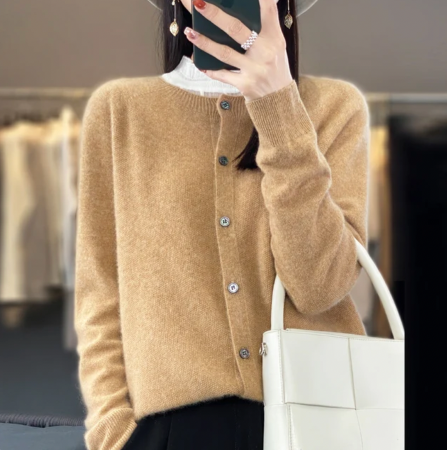 Ernestine | Casual kasjmier cardigan met knopen