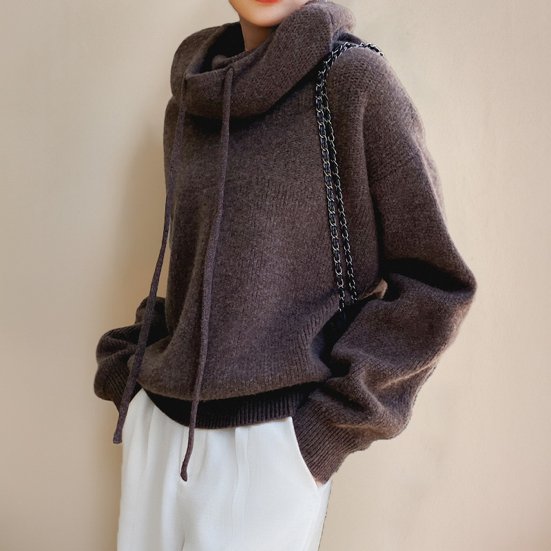 Elmire | Losse kasjmier trui met capuchon